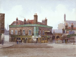 Green Gate Tavern vid korsningen av City Road och Bath Street, London, c1880 av John Crowther