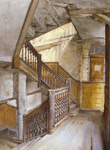 Interiörvy av en trappa i ett hus i White Lion Court, Westminster, London, 1880 av John Crowther