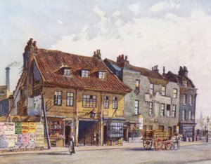 Lost London: Hus på västra sidan av Church Street, Lambeth (färglitografi) av John Crowther