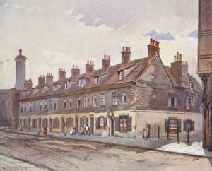 Det försvunna London: Gamla hus på Pye Street, Westminster (färglitografi) av John Crowther