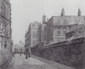 Det försvunna London: Passage i Spring Gardens från Trafalgar Square till Mall (litografi) av John Crowther