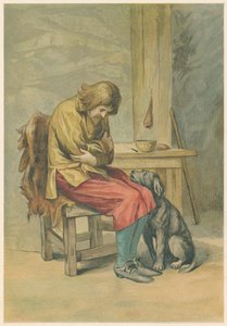 Scen från Robinson Crusoe av Daniel Defoe, 1892