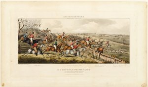 A Struggle for the Start, tallrik ett från The Leicestershire Hunt