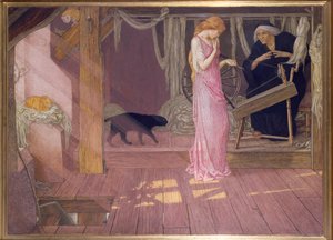 Sleeping Beauty: The Princess Pricks her Finger (tempera)