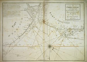 En korrekt karta över östkusten, från Hasbrough eller Haisbrough Sand till Kingston upon Hull av John Diston