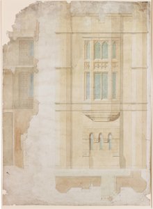 Design för Oriel Window, Holme Eden (bläck) av John Dobson