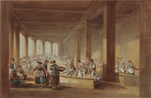 The Old Fish Market, Sandhill, Newcastle upon Tyne (bc, penna och bläck på papper)