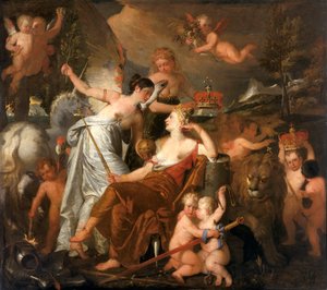 "En sen prinsessa som personifierar fred som kröner Englands ära reflekteras över Europa", 1819