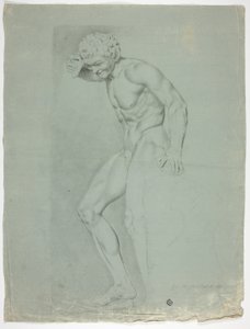 Antik staty av stående faun med cymbaler av John Downman