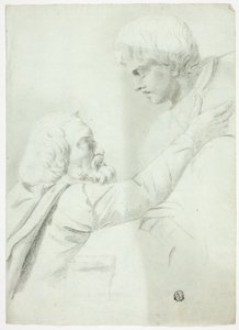 Skäggig man och pojke (från Bas-Relief) av John Downman