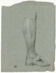 Ben av stående figur (recto); Skiss av skor (verso) av John Downman