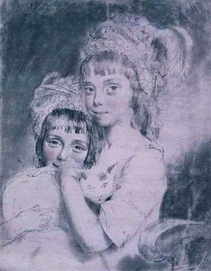 No.1843 The Two Miss Comparts av John Downman