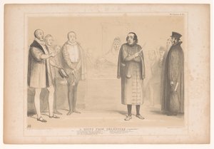Spotprent träffade Disraeli som Shylock En scen från Shakspere (komprimerad!) (titel på objekt) HB Sketches (serietitel på objekt) av John Doyle