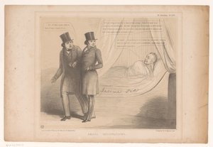 Spotprent träffade Peel i en bekväm säng Små insinuationer (titel på objekt) HB Sketches (serietitel på objekt) av John Doyle
