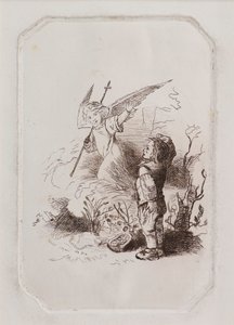 Pojke och ängel (etsning) av John Duncan