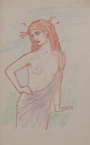 Namnlös [kvinnofigur] (penna) av John Duncan