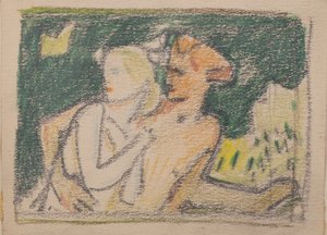 Untitled [Flyande par] (penna) av John Duncan