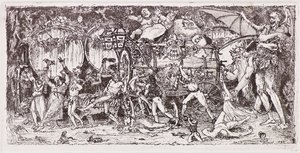 Vinfat draget av fyra tigrar av John Duncan
