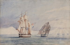 H.M. Skeppar Erebus och Terror i Rosshavet av John Edward Davis