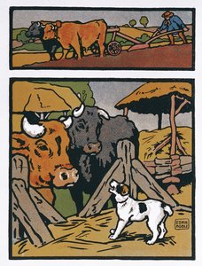 Illustration till The Dog and the Cow, från 