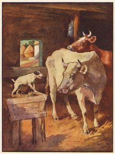 Hunden i krubban (färg litho)