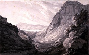 Derwentwater från Castle Crag (akvarell på papper) av John Emes