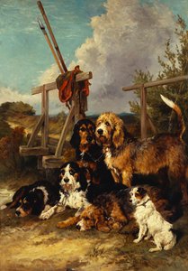 Otter Hounds by a Bridge - Trött på, 1881