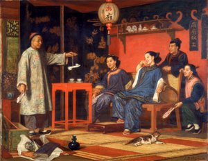 Kinesiska damer som tittar på europeiska kuriosa, 1868