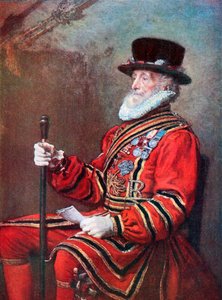 En Yeoman of the guard (färglitografi) av John Everett (after) Millais
