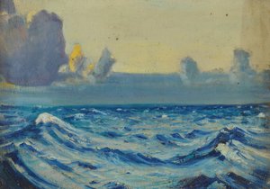Havslandskap, sent 1800-tal - mitten av 1900-talet (olja på duk) av John Everett