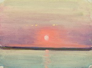 Havslandskap, tidigt till mitten av 1900-talet (olja på papper) av John Everett