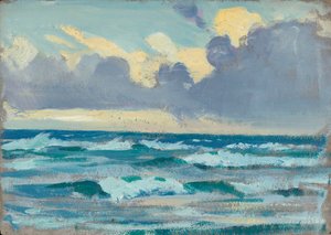 Havslandskap, slutet av 1800-talet - mitten av 1900-talet (olja på papper) av John Everett