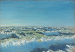 Havslandskap, slutet av 1800-talet - mitten av 1900-talet (olja på papper) av John Everett