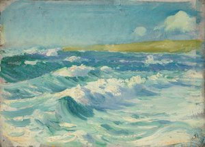 Havslandskap, slutet av 1800-talet - mitten av 1900-talet (olja på papper) av John Everett