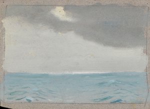 Havslandskap, slutet av 1800-talet - mitten av 1900-talet (olja på papper) av John Everett
