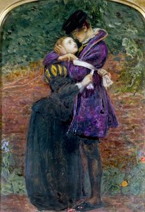 En hugenott som vägrar att bära det romersk-katolska märket för att skydda sig på S:t Barthelemys dag av John Everett Millais