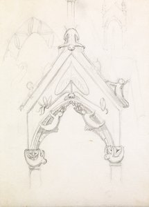 A Whimsical Gothic Archway, c.1853 (penna på papper) av John Everett Millais