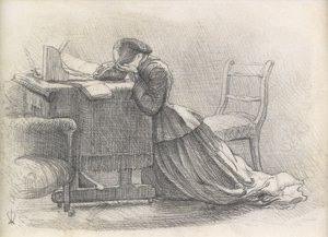 En fru - Illustration till en dikt av John Everett Millais