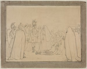 Aeneas visade Pallas kropp från Virgils Aeneid, 1843. av John Everett Millais