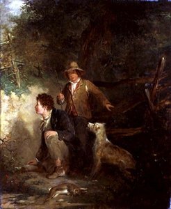 Pojkar på kanin (olja på duk) av John Everett Millais