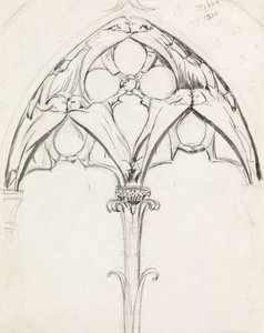 Studera för en fönsterdesign av John Everett Millais
