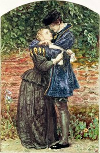 Hugenotten, 1852 (wc, penna, bläck och gouache på papper) (se även 19693) av John Everett Millais
