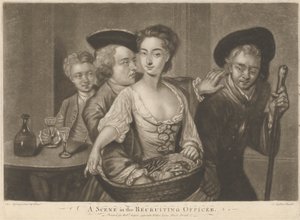 En scen i "The Recruiting Officer" av John Faber the younger
