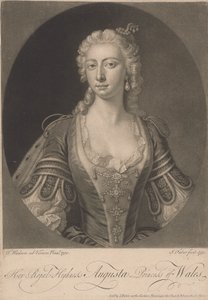 Hennes kungliga höghet Augusta prinsessa av Wales, 1751 av John Faber the younger