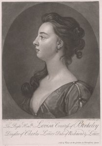 Den rätta ärade Louisa grevinnan av Berkeley, dotter till Charles Lenox hertig av Richmond och Lenox