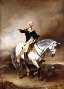Porträtt av George Washington tar hälsningen i Trenton,