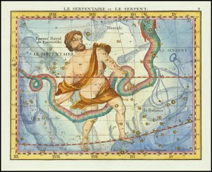 1776 - John Flamsteed - Ormen och serpentinen (Ophiucus  Serpens)