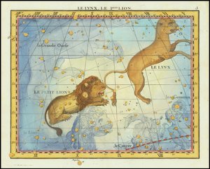 1776 års stjärnkarta över konstellationen Leo, från Fortins Atlas Celeste de Flamsteed