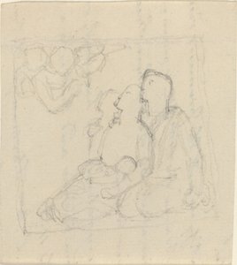 En familj tilltalad av änglar av John Flaxman