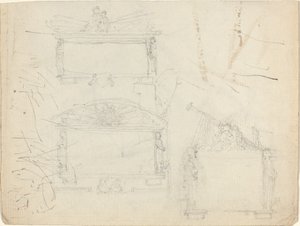 Design för monument [recto and verso] av John Flaxman